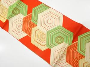 本場筑前博多　重ね亀甲模様織り出し　名古屋帯